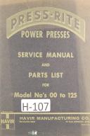 Havir-Havir 16 Ton, PRess Instructions Wiring Parts Manual 1956-16-16 Ton-01